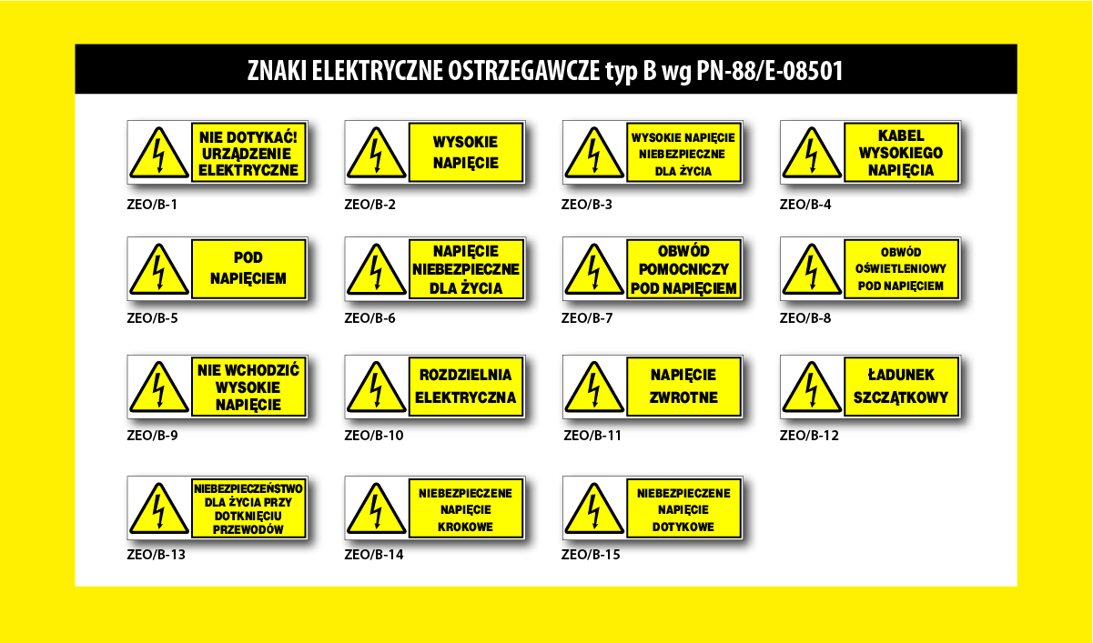 Mój DoM Bis » Znaki elektryczne - Znaki elektryczne ostrzegawcze typ B 